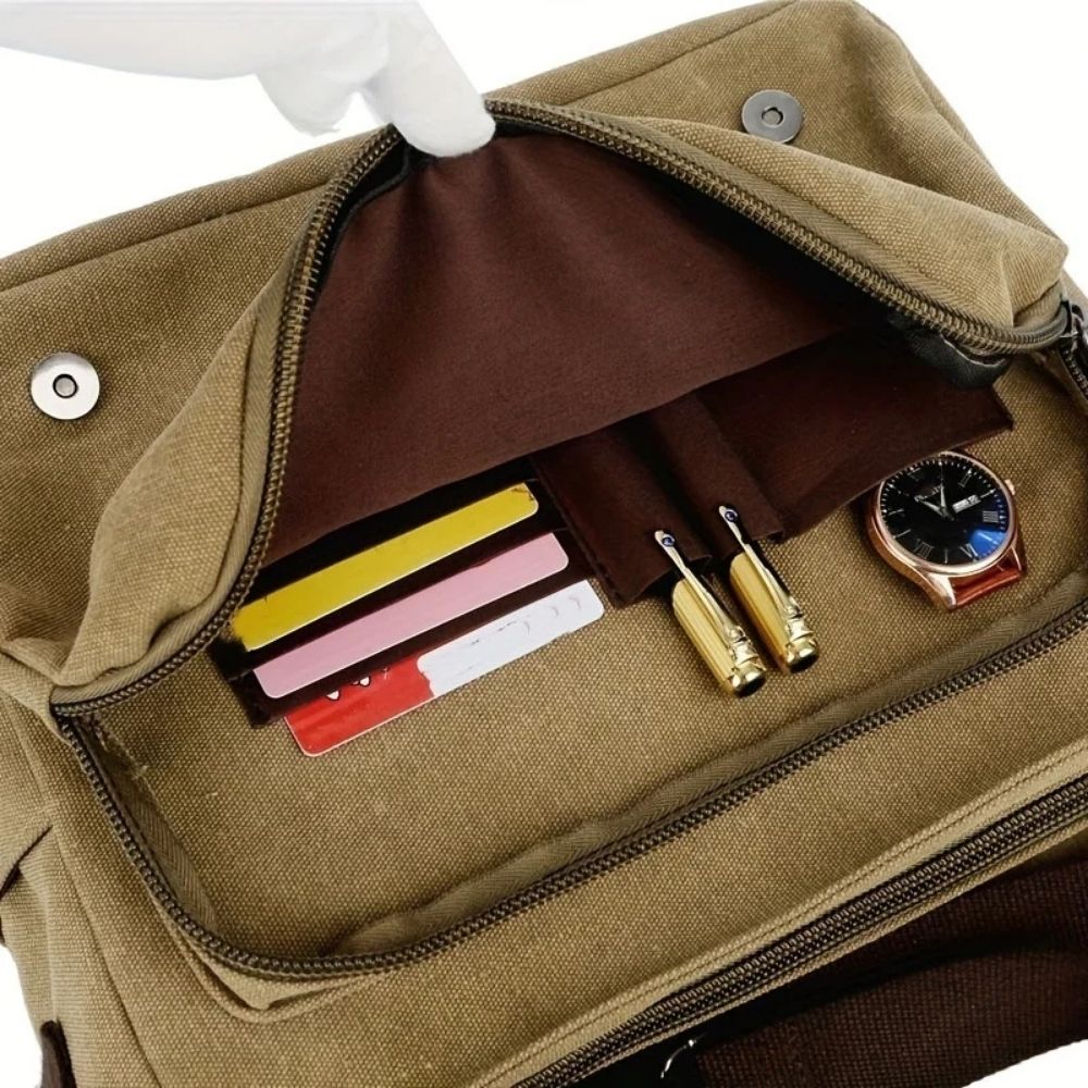 Bandolera de lona estilo mensajero para hombre