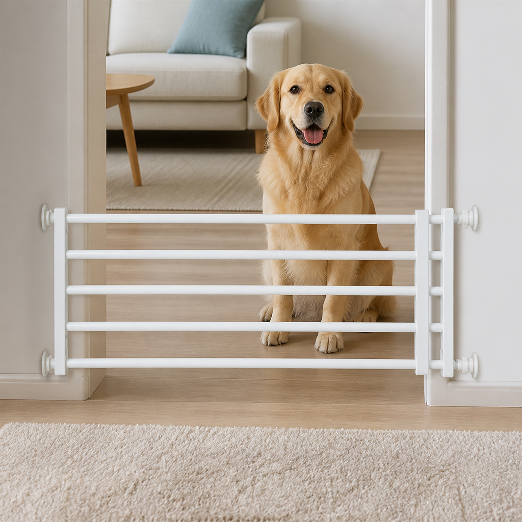 Barrera retráctil para perros sin taladrar (anchura regulable)