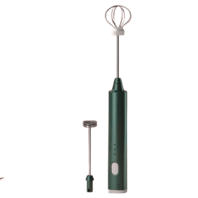 Batidora de mano con cabezales de acero inoxidable y recarga USB, empuñadura desmontable