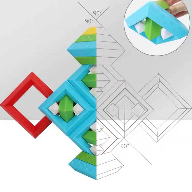 Bloques de Construcción Pirámides Geométricas para Niños Juguete Educativo