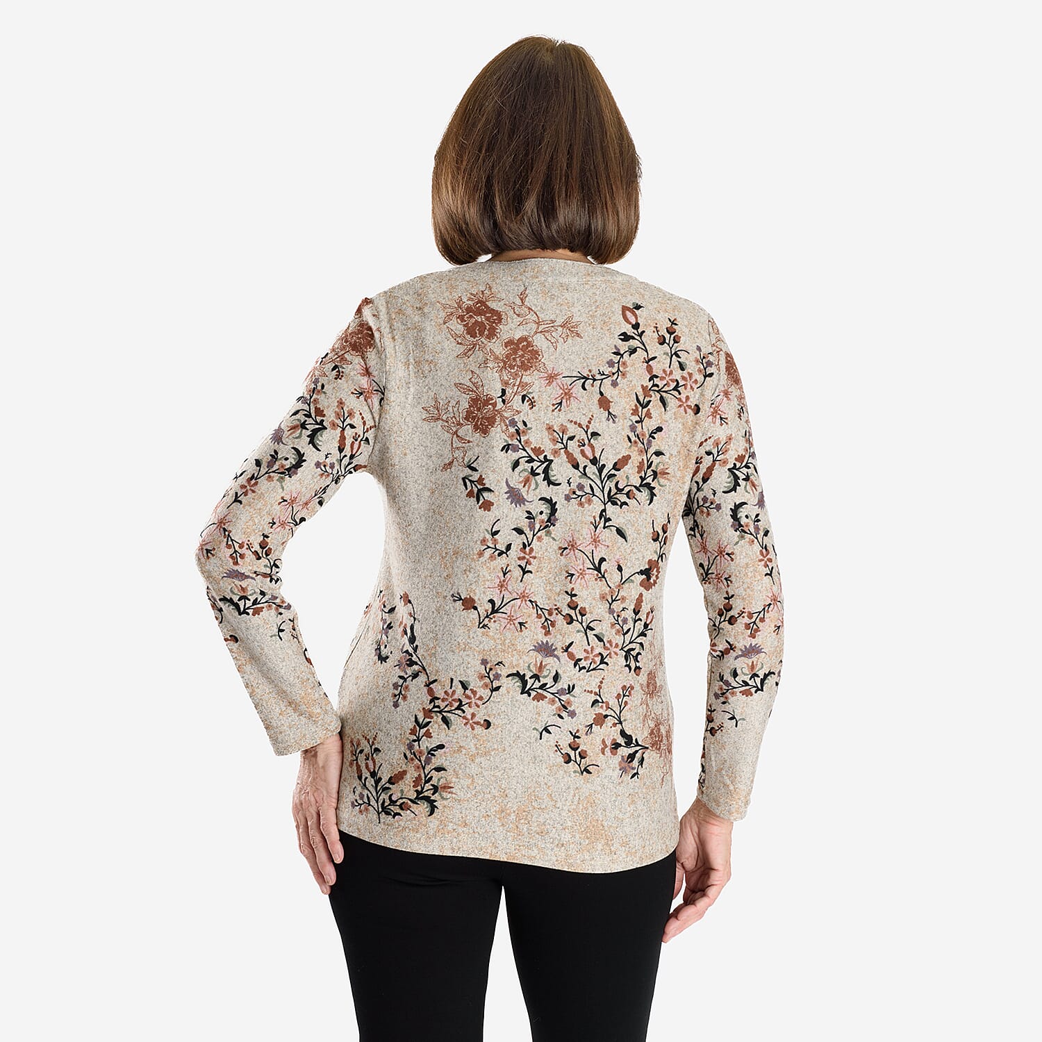 Blusa de manga larga con cuello en V y estampado floral Sugar Crisp