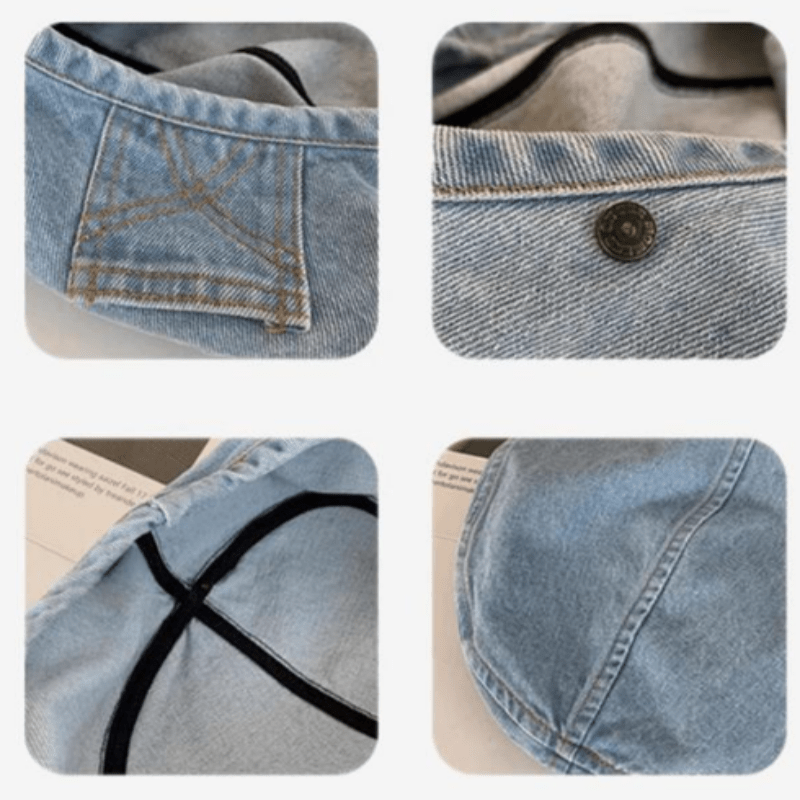 Boina de denim vintage para mujer con estilo retro atemporal
