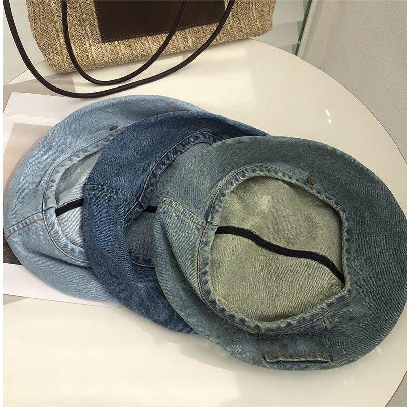Boina de denim vintage para mujer con estilo retro atemporal