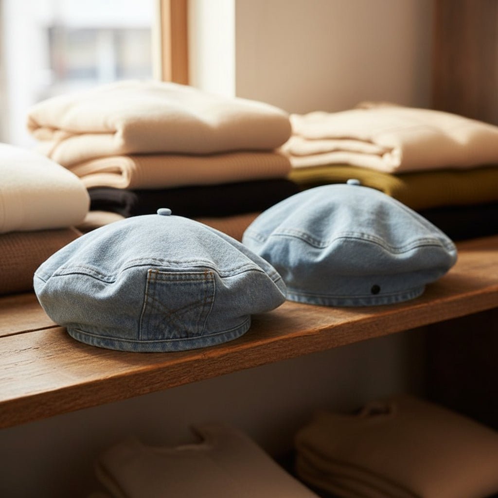 Boina de denim vintage para mujer con estilo retro atemporal