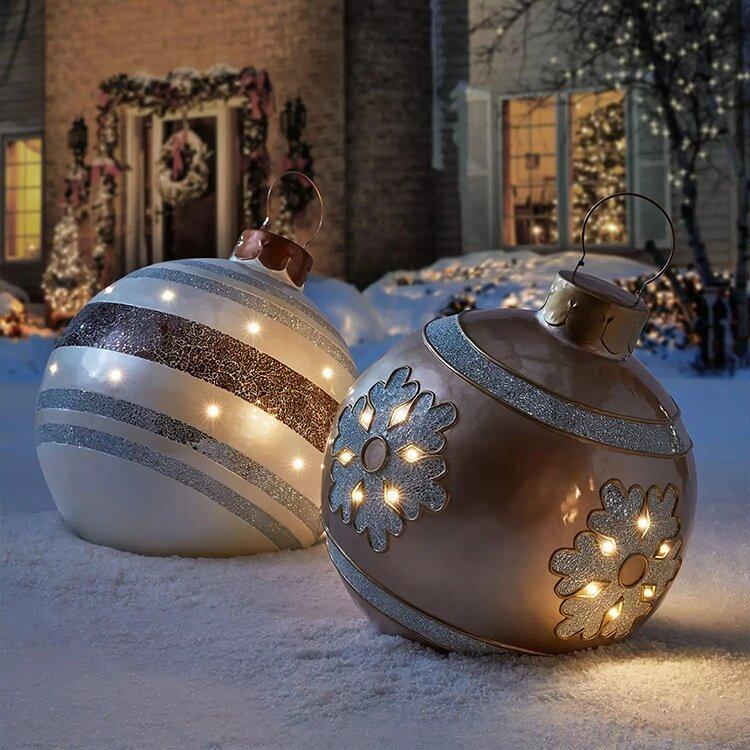 Bola inflable decorada de PVC para exterior de Navidad