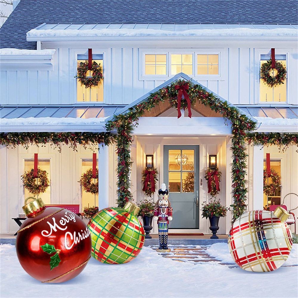 Bola inflable decorada de PVC para exterior de Navidad