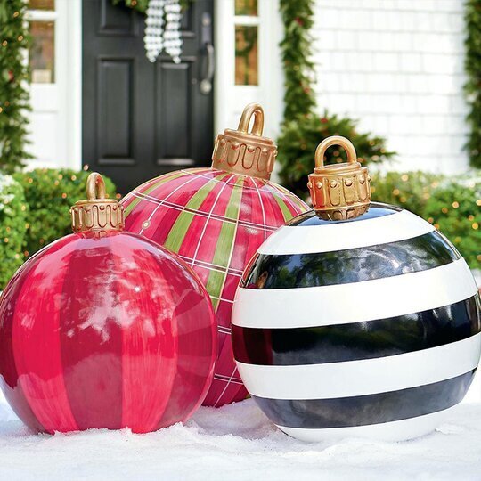 Bola inflable decorada de PVC para exterior de Navidad