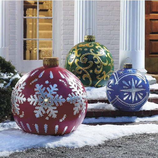 Bola inflable decorada de PVC para exterior de Navidad