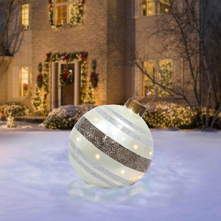 Bola inflable decorada de PVC para exterior de Navidad