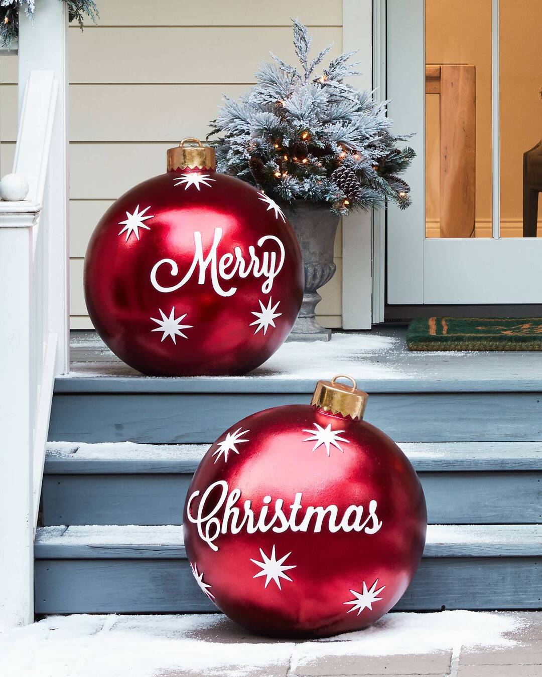 Bola inflable decorada de PVC para exterior de Navidad