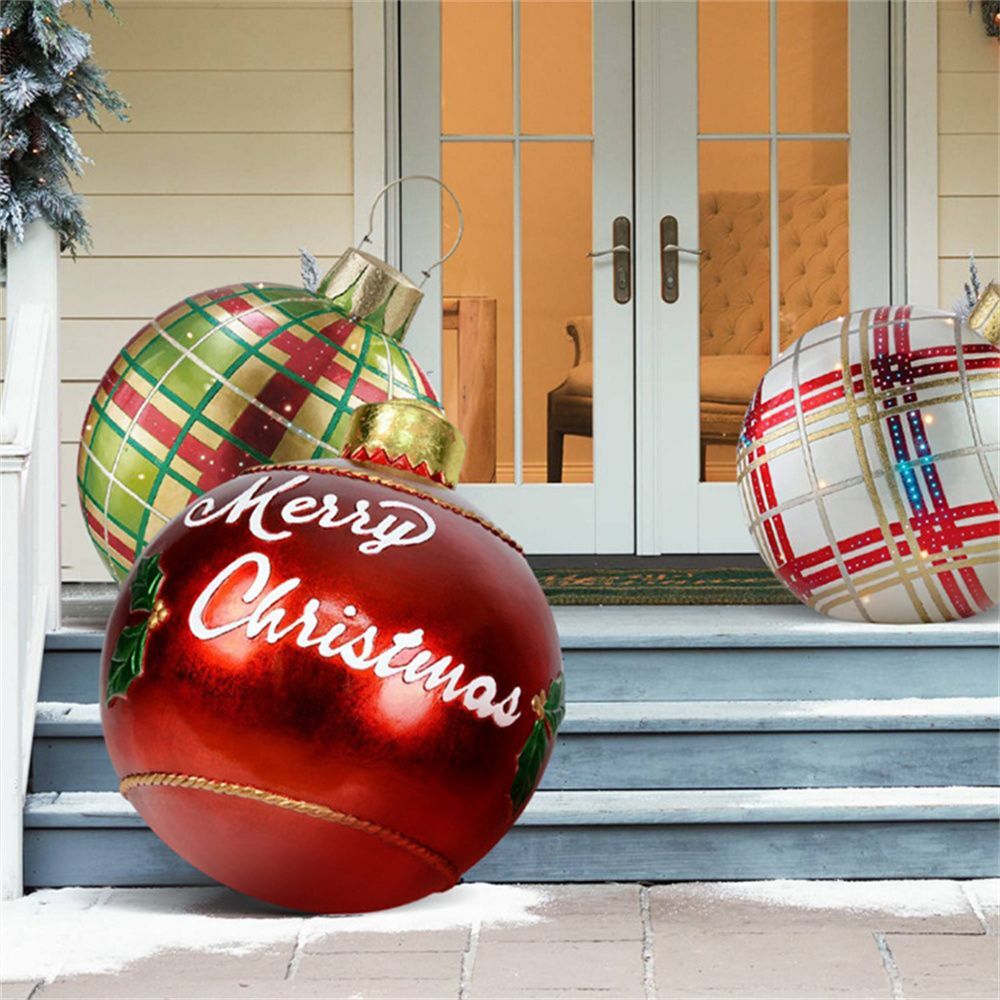 Bola inflable decorada de PVC para exterior de Navidad