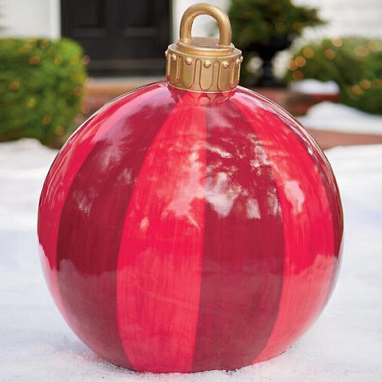 Bola inflable decorada de PVC para exterior de Navidad