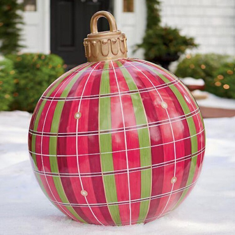Bola inflable decorada de PVC para exterior de Navidad