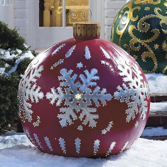 Bola inflable decorada de PVC para exterior de Navidad