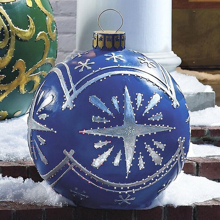 Bola inflable decorada de PVC para exterior de Navidad