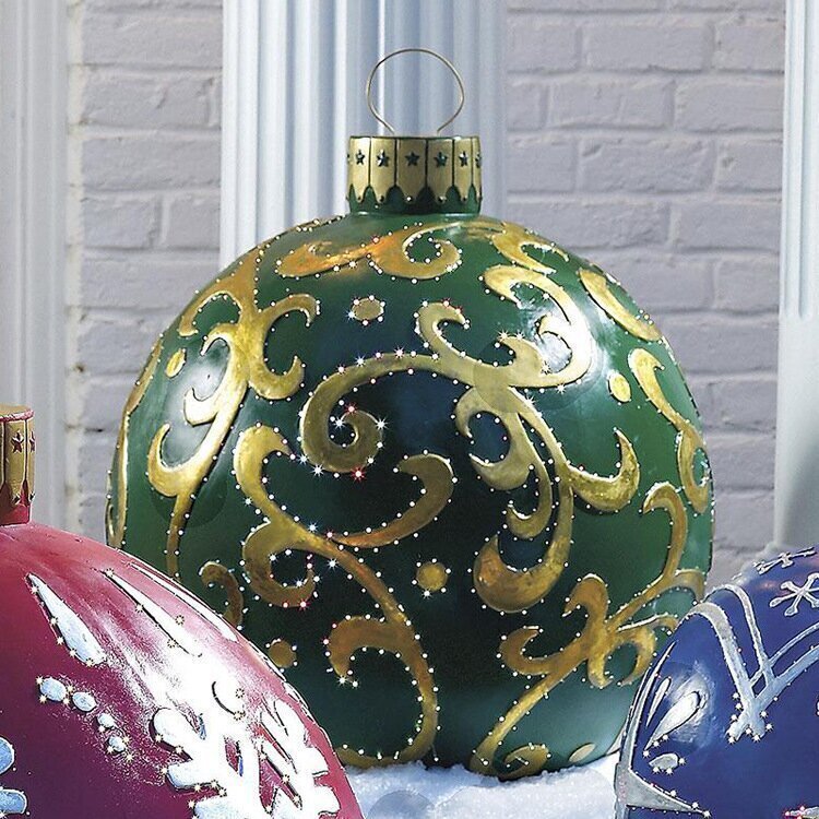 Bola inflable decorada de PVC para exterior de Navidad