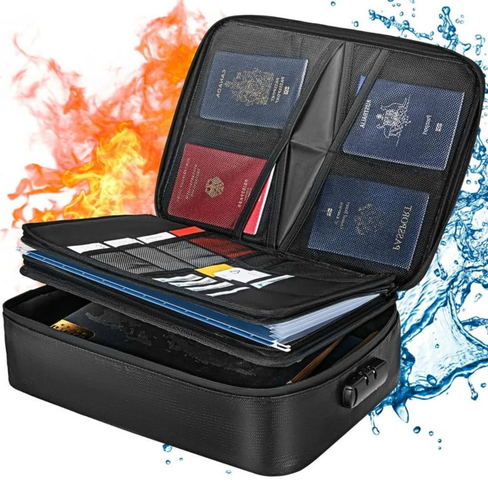 Bolsa ignífuga e impermeable para documentos y efectivo