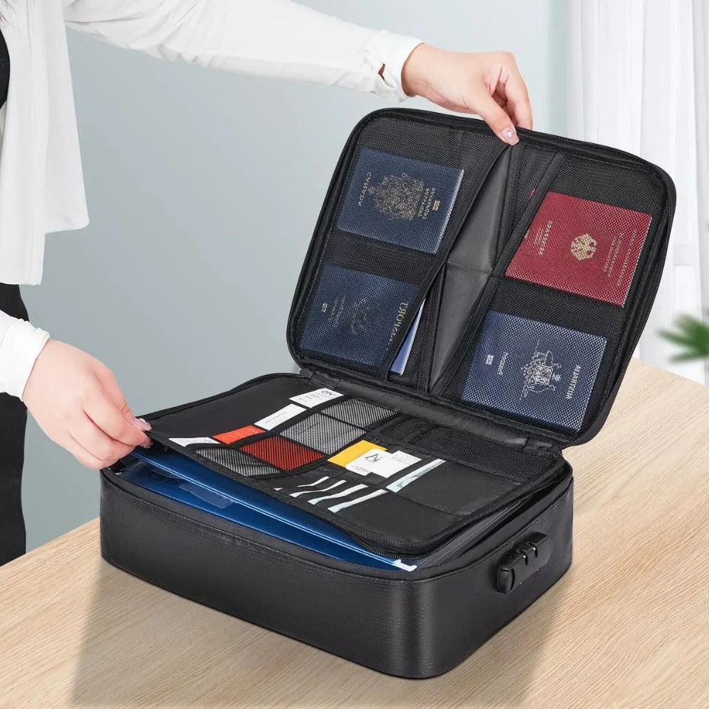 Bolsa ignífuga e impermeable para documentos y efectivo