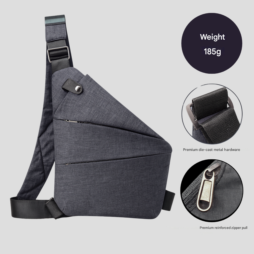 Bolso bandolera antirrobo con cremalleras ocultas