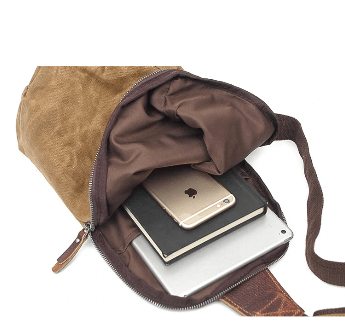 Bolso bandolera de lona resistente al agua con bolsillo antirrobo – MultiWear