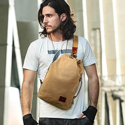 Bolso bandolera de lona resistente al agua con bolsillo antirrobo – MultiWear