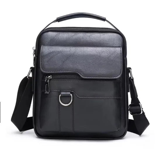 Bolso bandolera vertical de piel para hombre