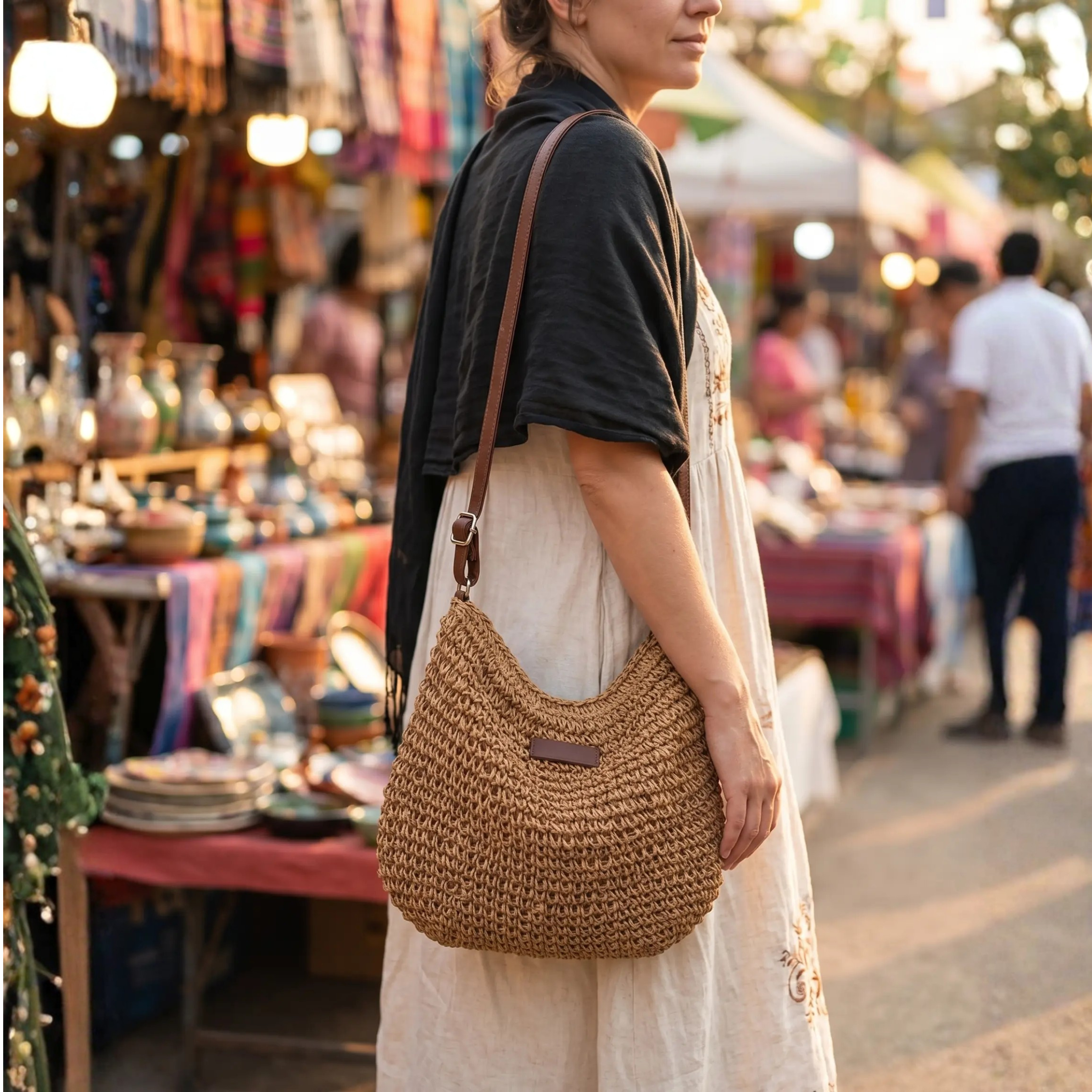 Bolso de hombro bohemio espacioso