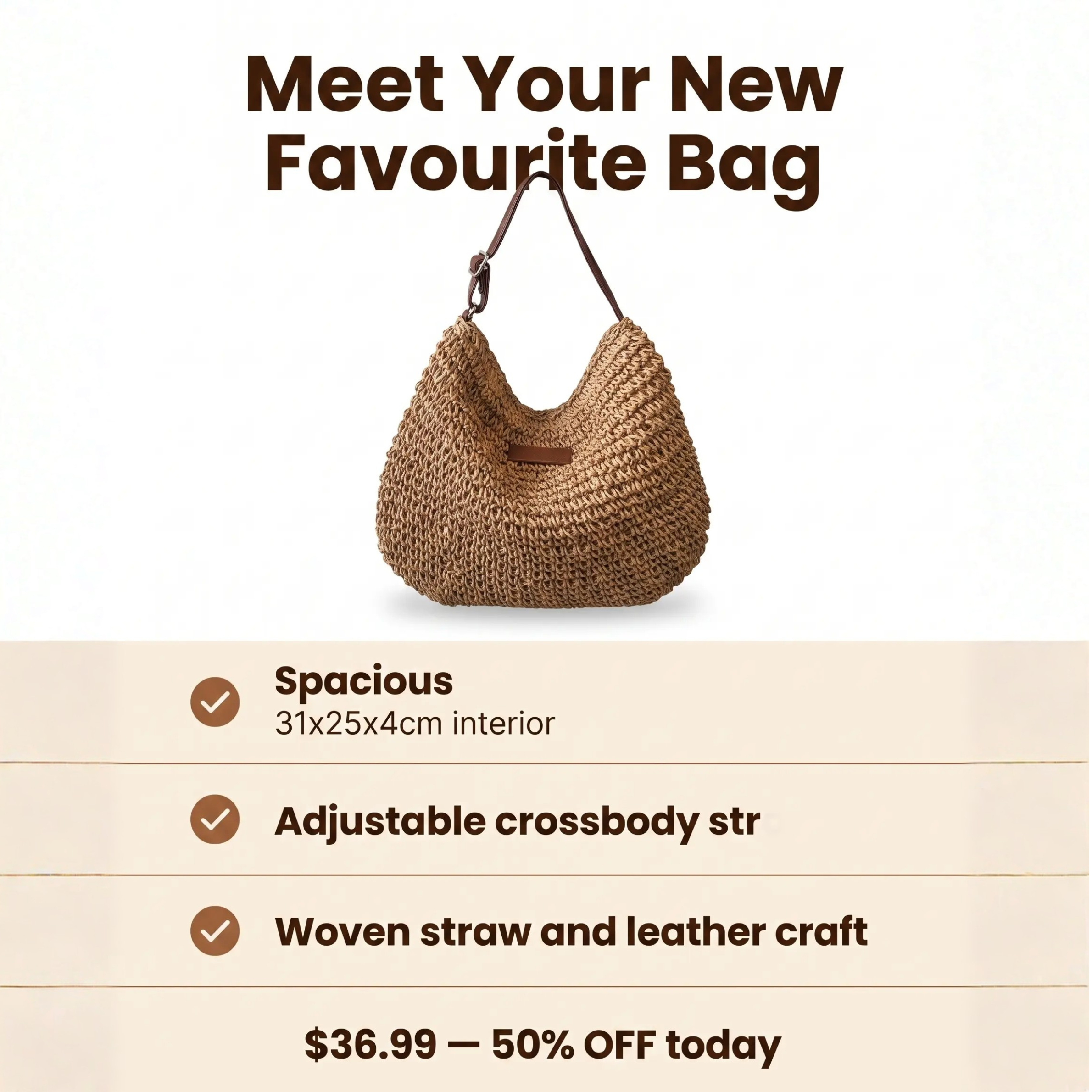 Bolso de hombro bohemio espacioso