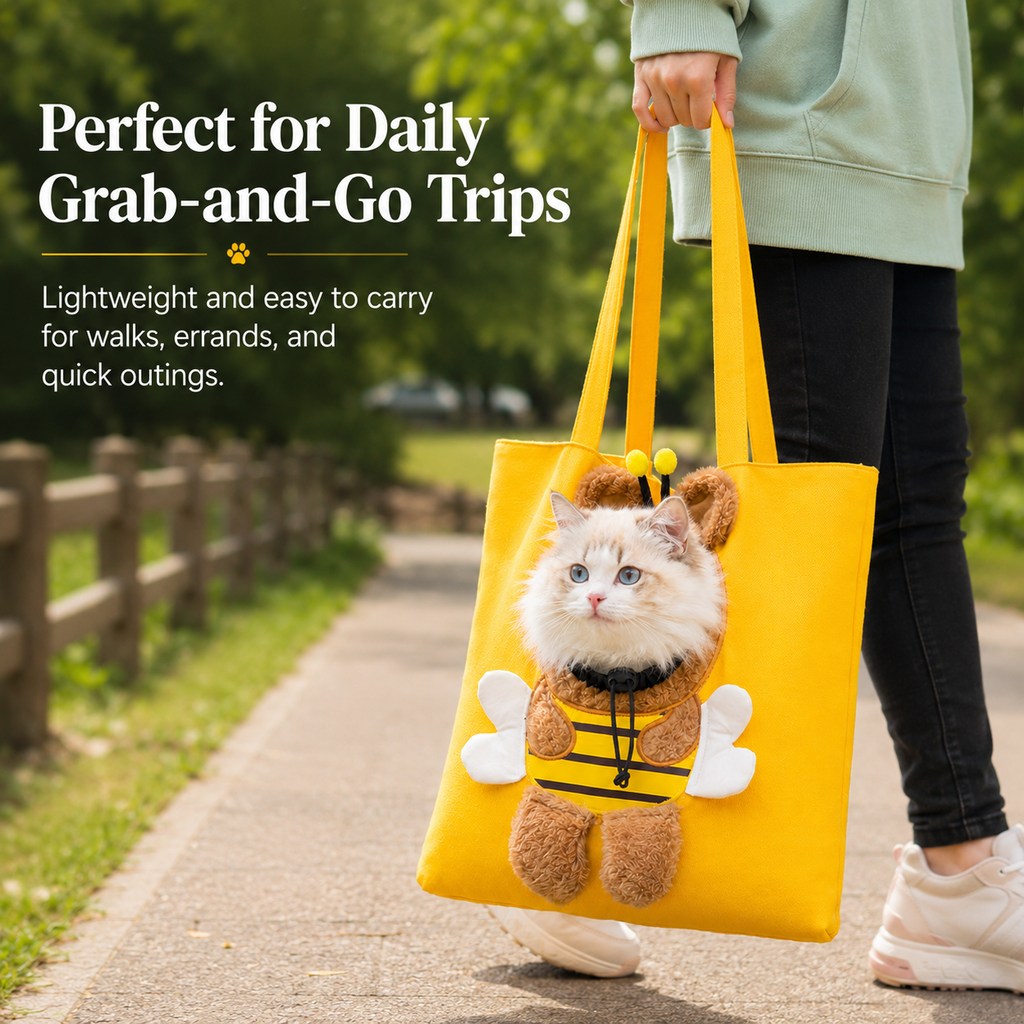 Bolso transportín con cabeza fuera para gatos y perros pequeños – Paseos y visitas al veterinario