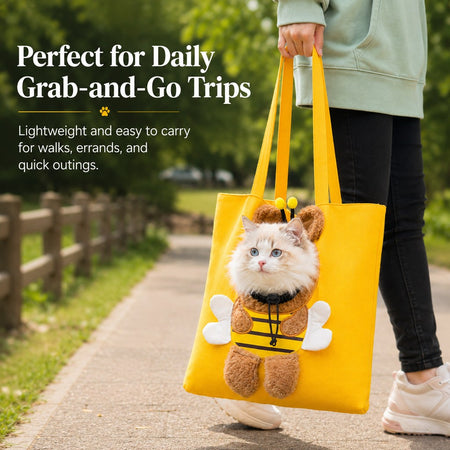 Bolso transportín con cabeza fuera para gatos y perros pequeños – Paseos y visitas al veterinario