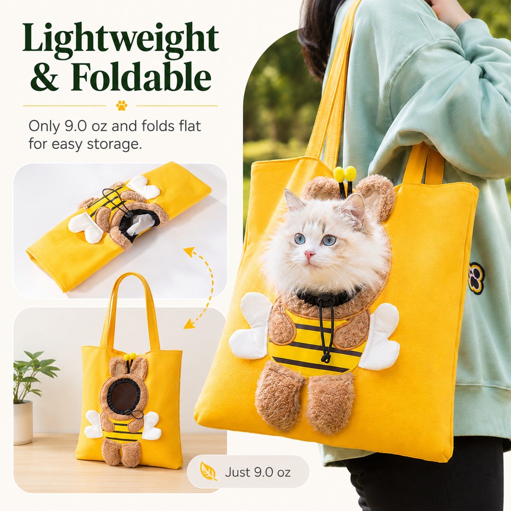 Bolso transportín con cabeza fuera para gatos y perros pequeños – Paseos y visitas al veterinario