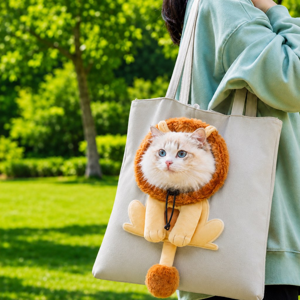 Bolso transportín con cabeza fuera para gatos y perros pequeños – Paseos y visitas al veterinario