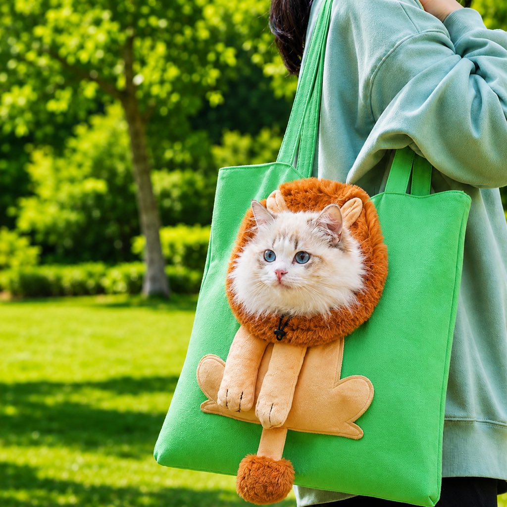 Bolso transportín con cabeza fuera para gatos y perros pequeños – Paseos y visitas al veterinario