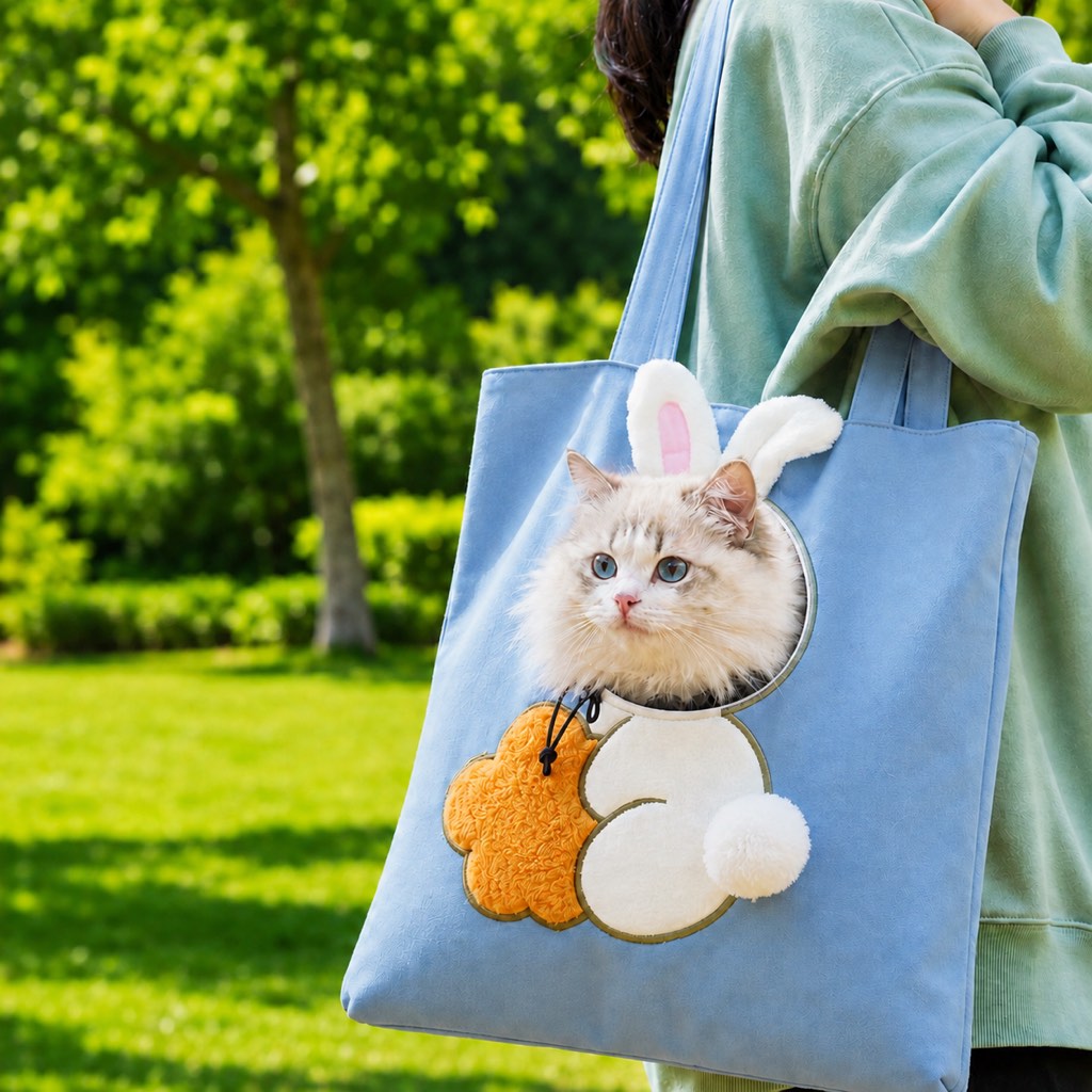 Bolso transportín con cabeza fuera para gatos y perros pequeños – Paseos y visitas al veterinario