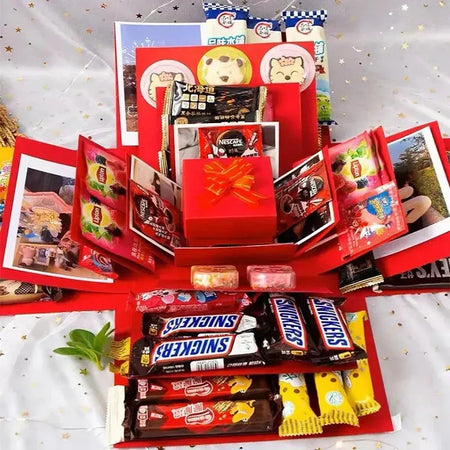 Caja explosiva regalo personalizada con compartimento secreto y 8 mariposas gratis