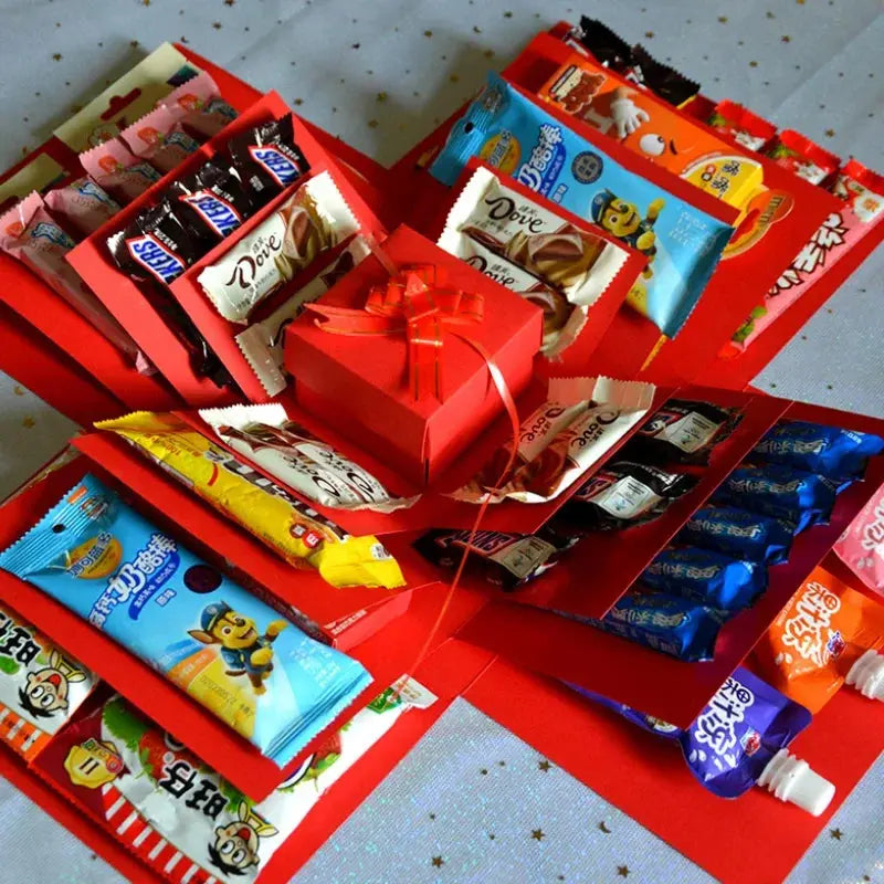 Caja explosiva regalo personalizada con compartimento secreto y 8 mariposas gratis