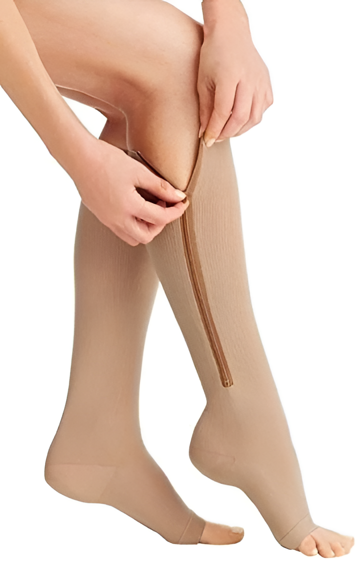 Calcetines de compresión con cremallera 20-30 mmHg