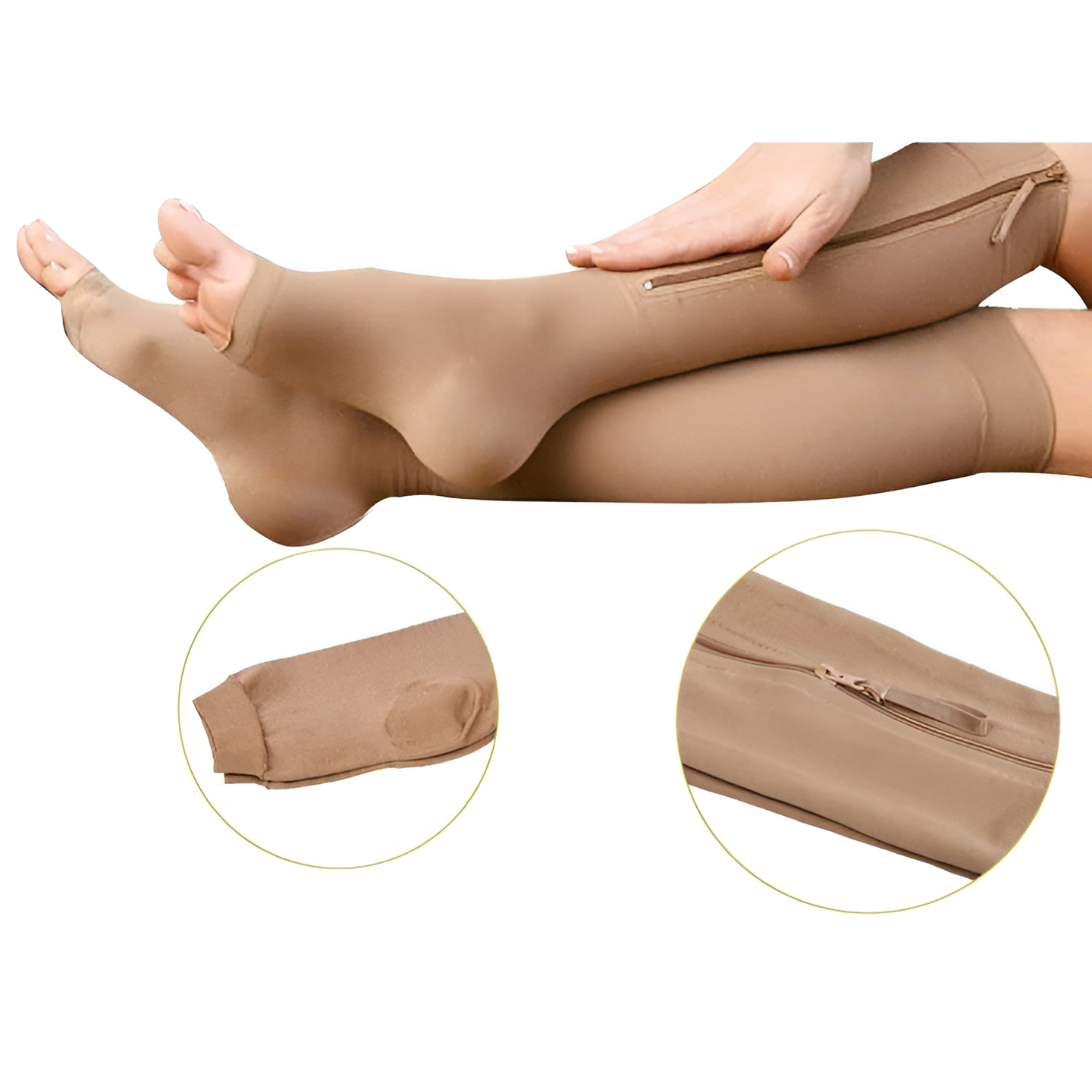 Calcetines de compresión con cremallera 20-30 mmHg