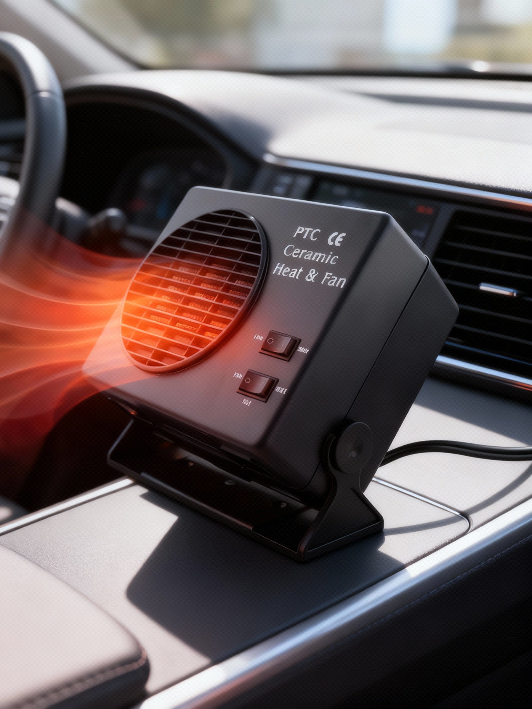 Calefactor cerámico para coche 12 V | 150 W-300 W | Desempañador portátil con termostato automático