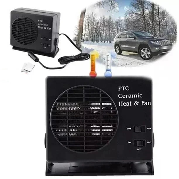 Calefactor cerámico para coche 12 V | 150 W-300 W | Desempañador portátil con termostato automático