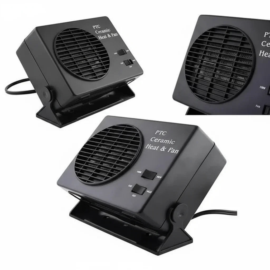 Calefactor cerámico para coche 12 V | 150 W-300 W | Desempañador portátil con termostato automático
