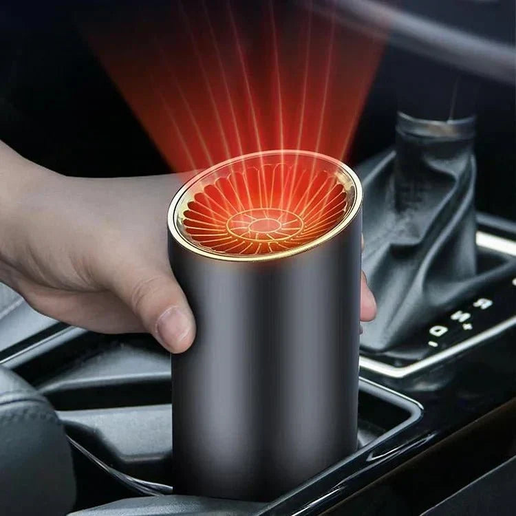 Calefactor de coche con desempañador y soporte para vaso