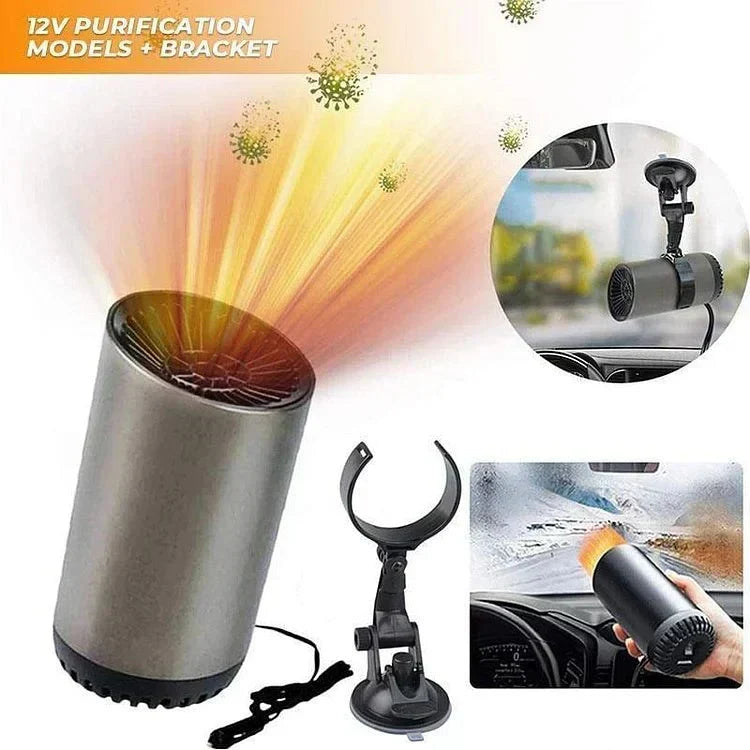 Calefactor de coche con desempañador y soporte para vaso