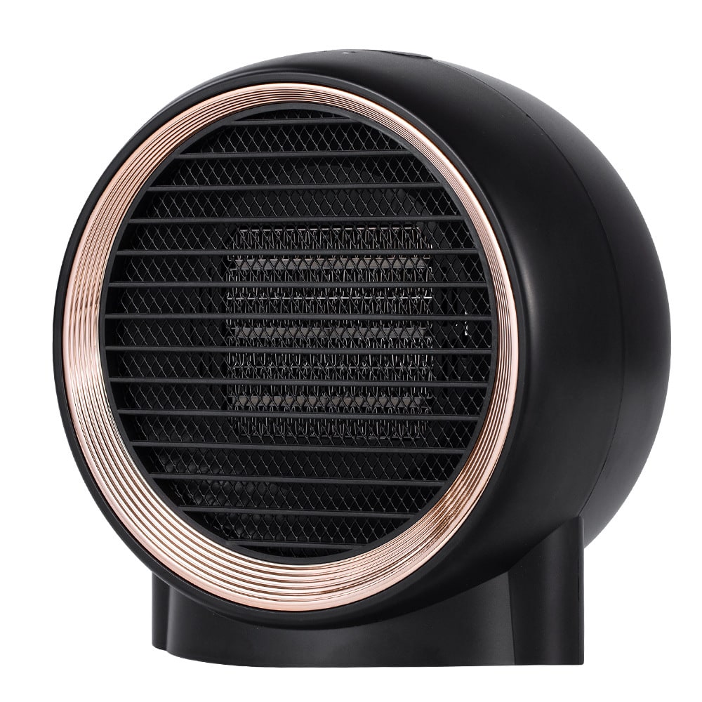 Calefactor de escritorio compacto con elemento cerámico PTC y doble velocidad de ventilador