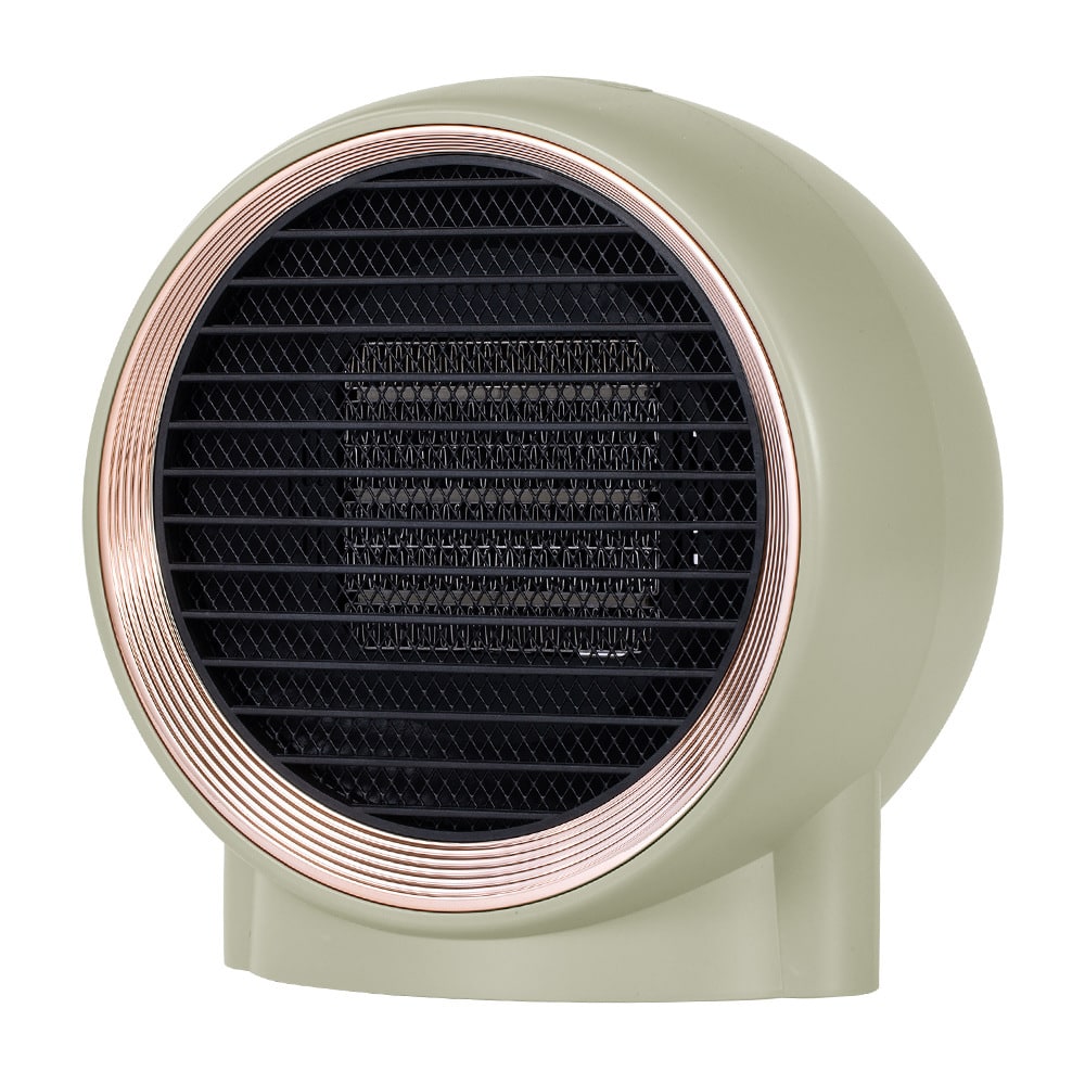 Calefactor de escritorio compacto con elemento cerámico PTC y doble velocidad de ventilador
