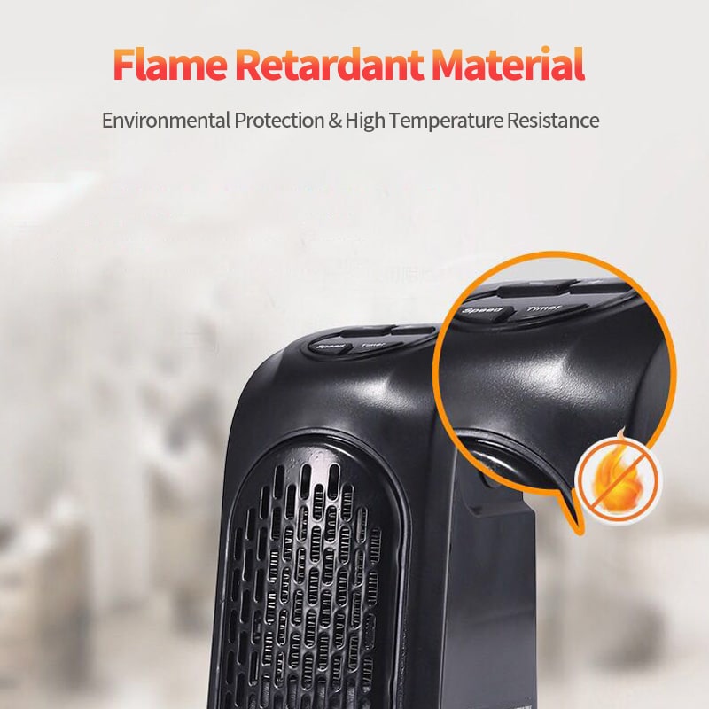 Calefactor Eléctrico de Enchufe Portátil con Pantalla Digital y Elementos Cerámicos
