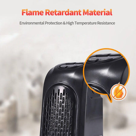 Calefactor Eléctrico de Enchufe Portátil con Pantalla Digital y Elementos Cerámicos