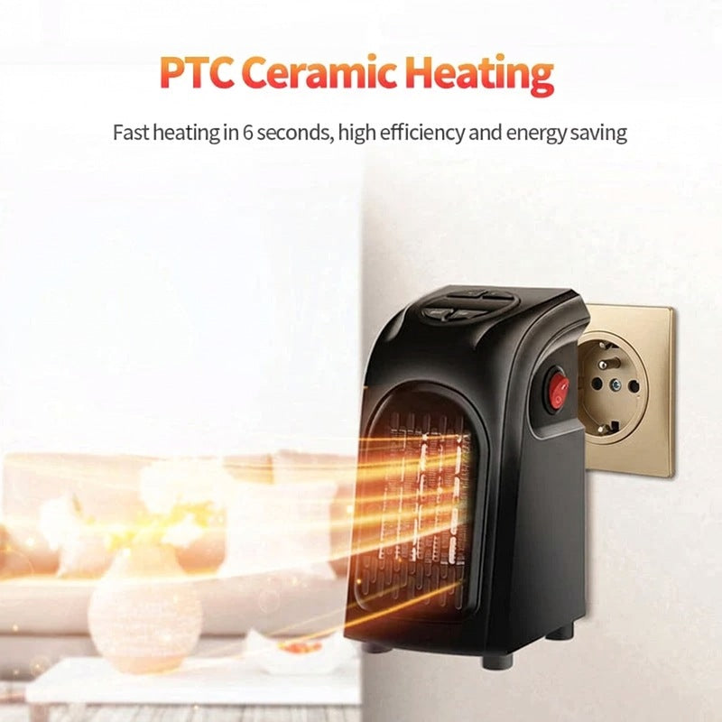Calefactor Eléctrico de Enchufe Portátil con Pantalla Digital y Elementos Cerámicos
