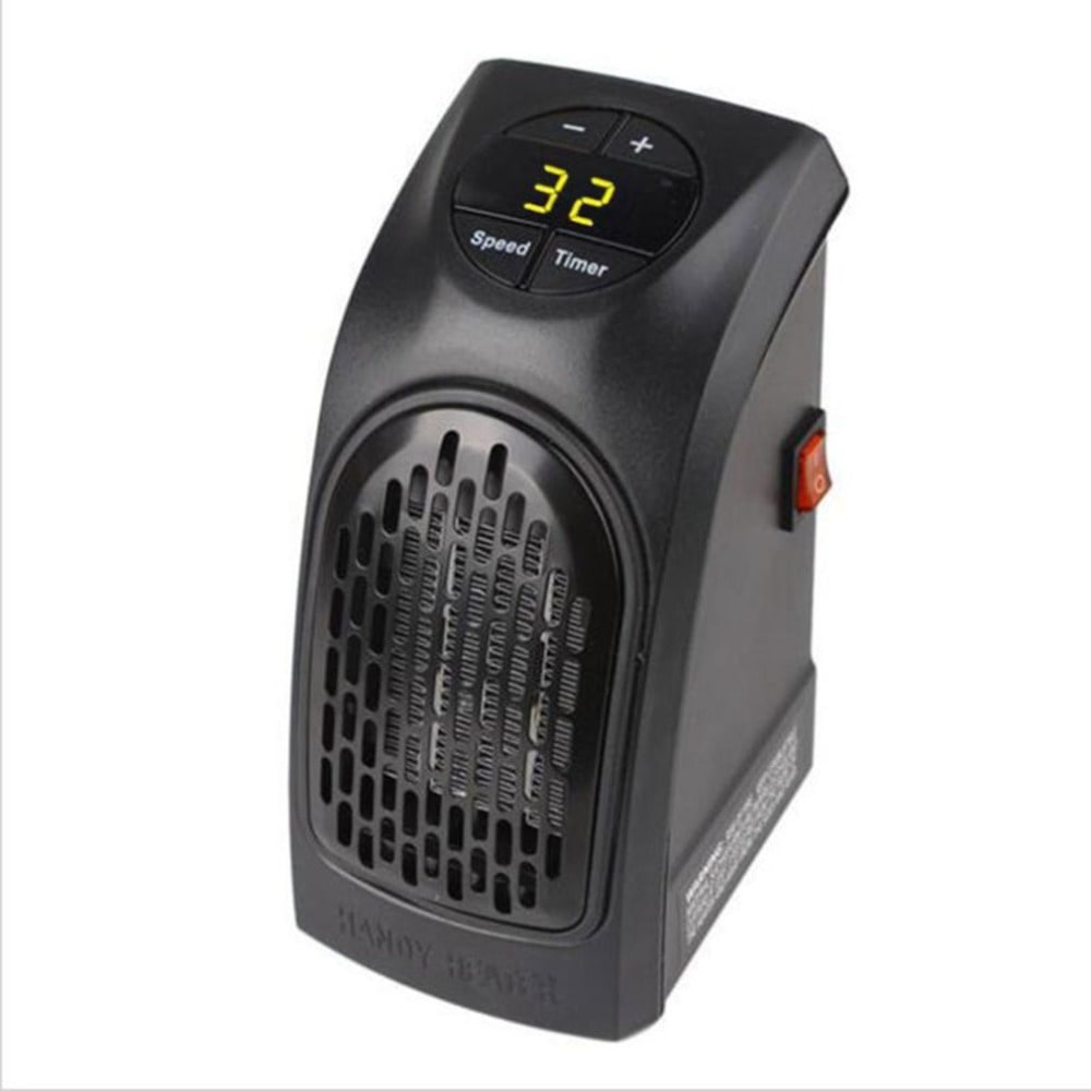 Calefactor Eléctrico de Enchufe Portátil con Pantalla Digital y Elementos Cerámicos