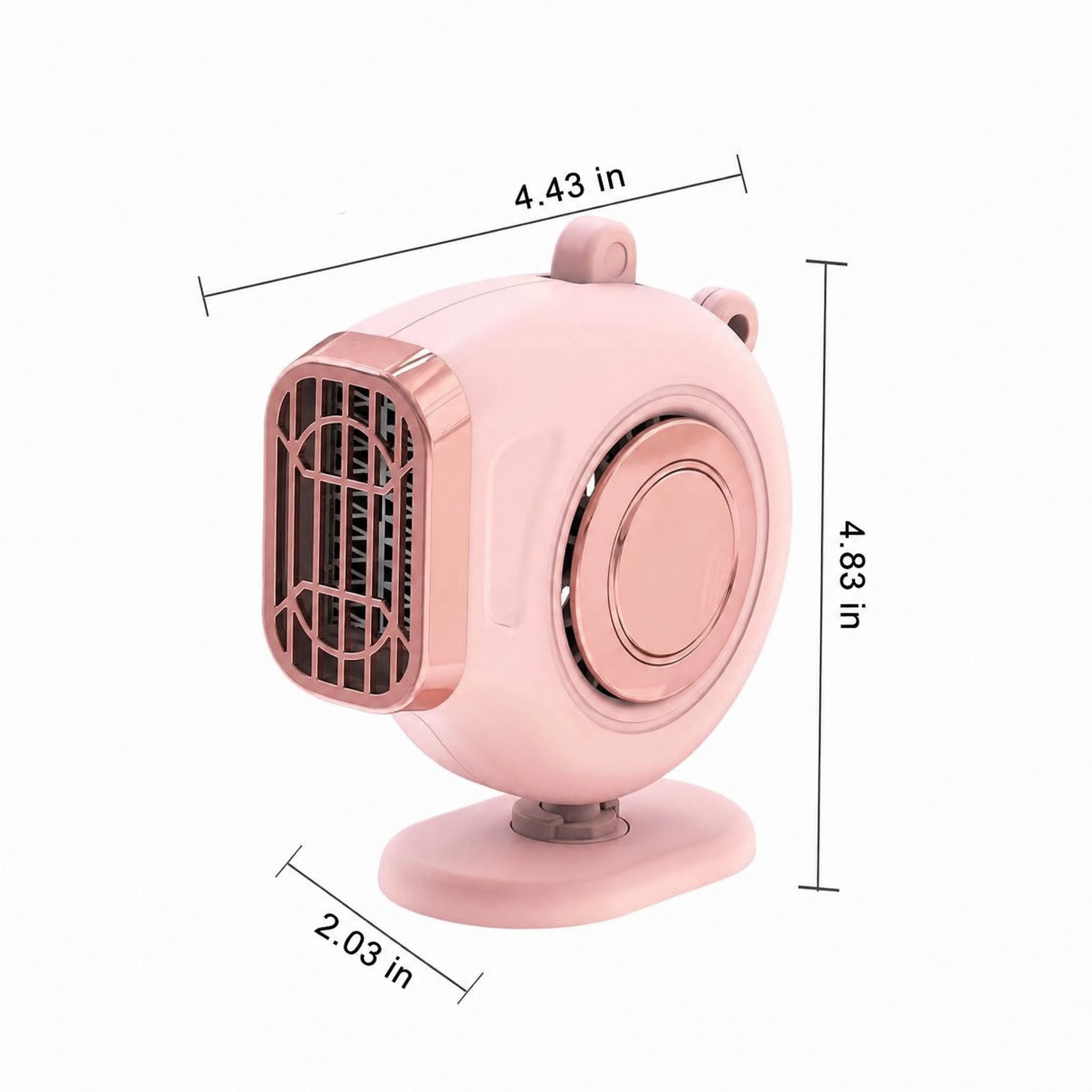 Calefactor portátil para coche con enchufe de 12 voltios, ventilador desempañador y soporte giratorio